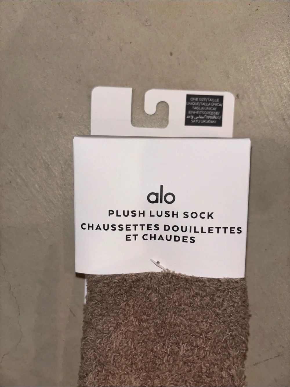 Authentic Alo Yoga Plush Lush Socks in Gravel